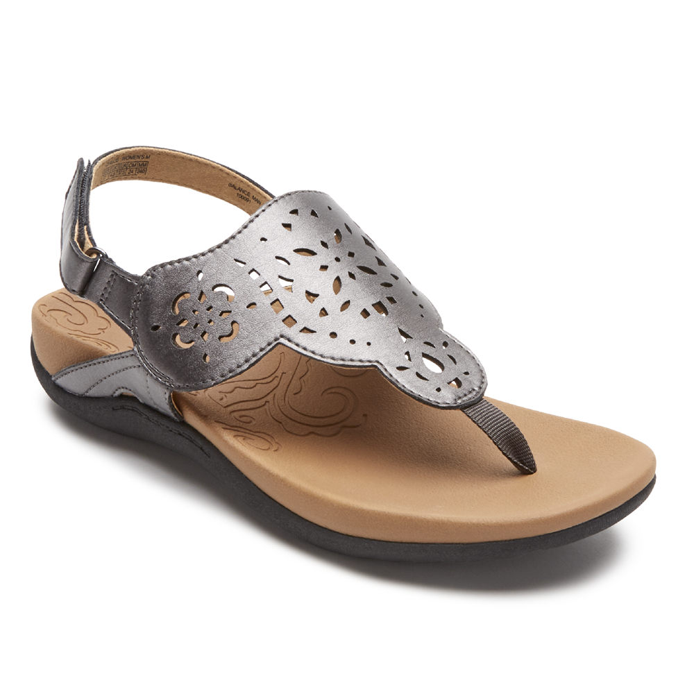 Rockport Sandals For Womens Grey - Ridge Circle Cutout Thong - YK8594017